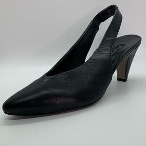Paul Green Black Leather sling back heels